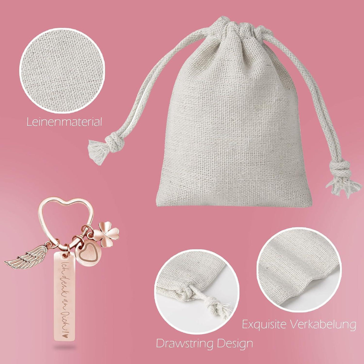 Herz Schlüsselanhänger personalisiert | Geschenk für Frauen & Mama
