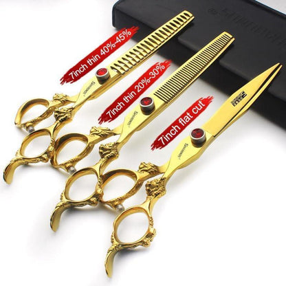 Professionelle Haarschere Set mit Saphir & Ausdünnschere