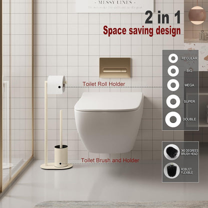 WC Garnitur Weiß mit Toilettenpapierhalter & Bürste