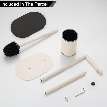 WC Garnitur Weiß mit Toilettenpapierhalter & Bürste