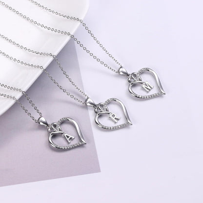 Herz Halskette Damen 14K Gold/Weißgold Vergoldet Zirkonia Anhänger Silber