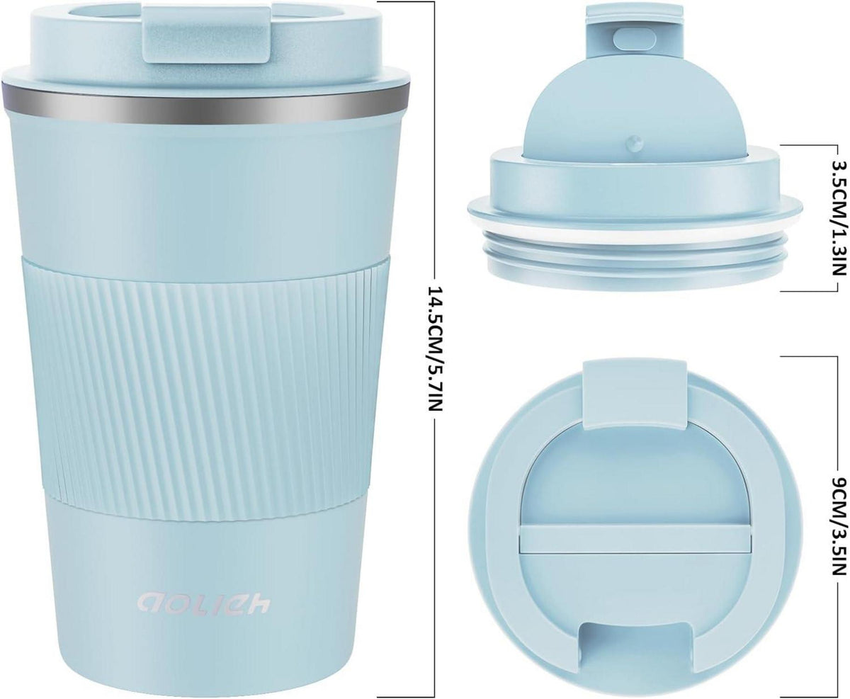 Aolieh Edelstahl Thermobecher Kaffeebecher Auslaufsicher Travel Mug 380ml