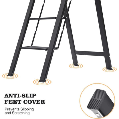 Klapptrittleiter 4 Stufen mit Handlauf, Aluminium, bis 150 kg