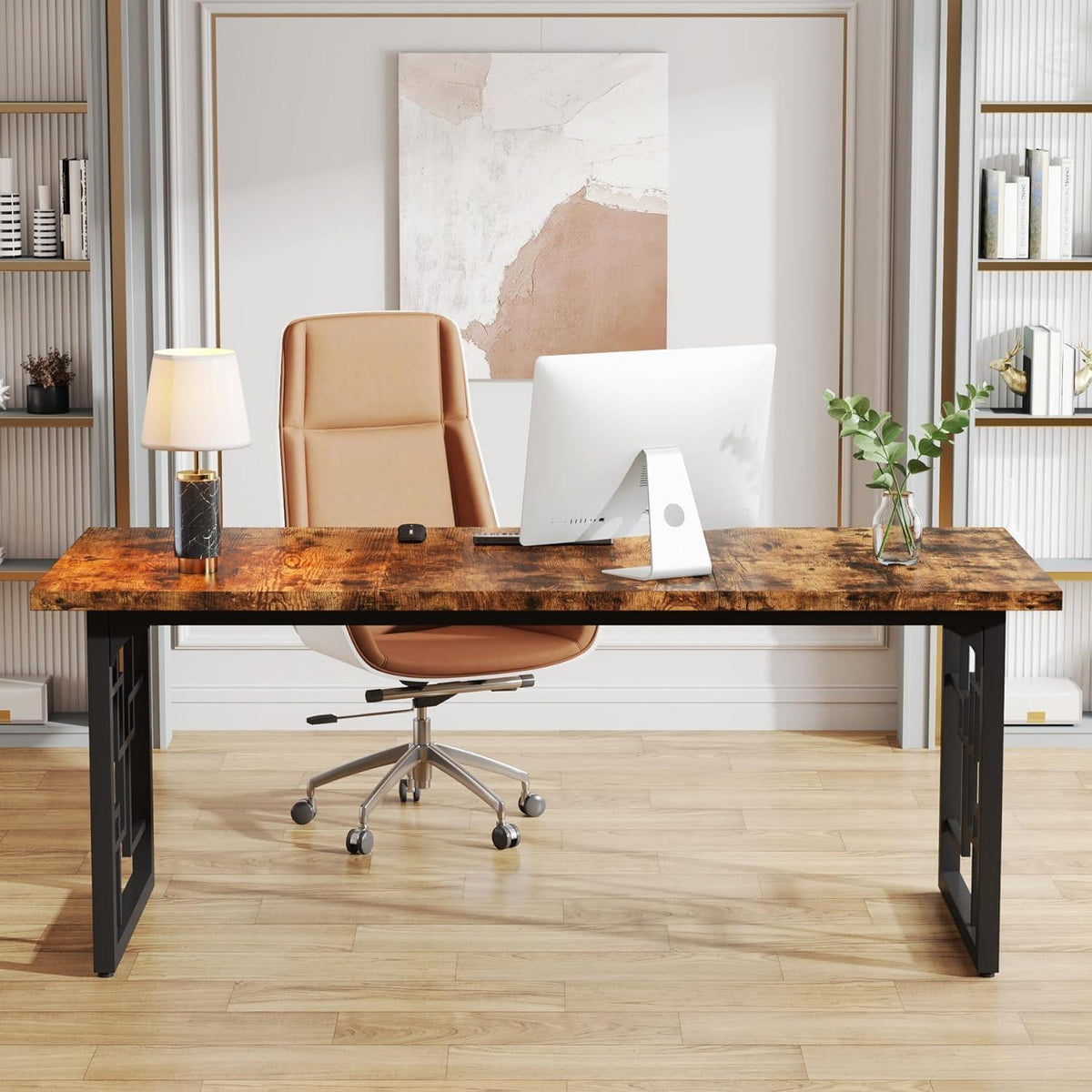 Industriedesign Schreibtisch Holz Metall 160x80x75 cm