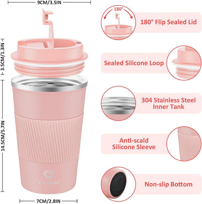 CS COSDDI Thermobecher Edelstahl 380ml Travel Mug