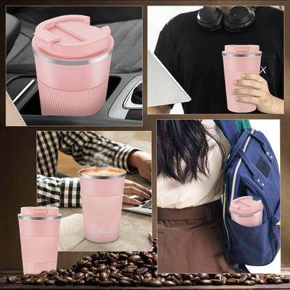 Thermobecher Isolierbecher Edelstahl Travel Mug 380ml mit Deckel