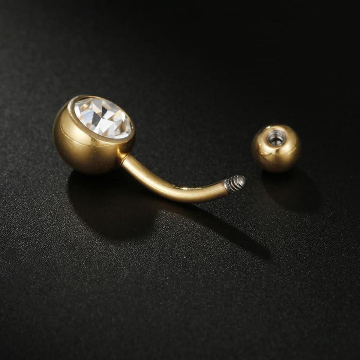 Bauchnabelpiercing 3er Set Chirurgenstahl 10mm Schmetterling Herz Gold