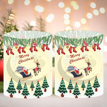 12er Set Weihnachts Windlicht Tischdeko für Innen & Außen
