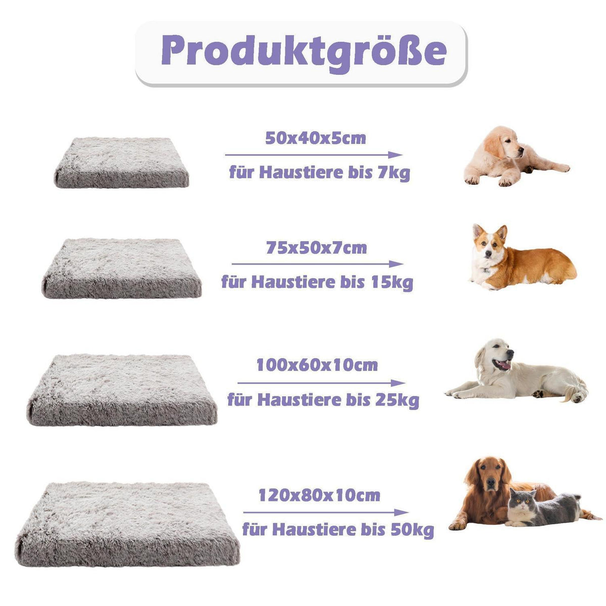 Flauschiges Hundebett 120x80x10cm – Orthopädisches Hundesofa Braun