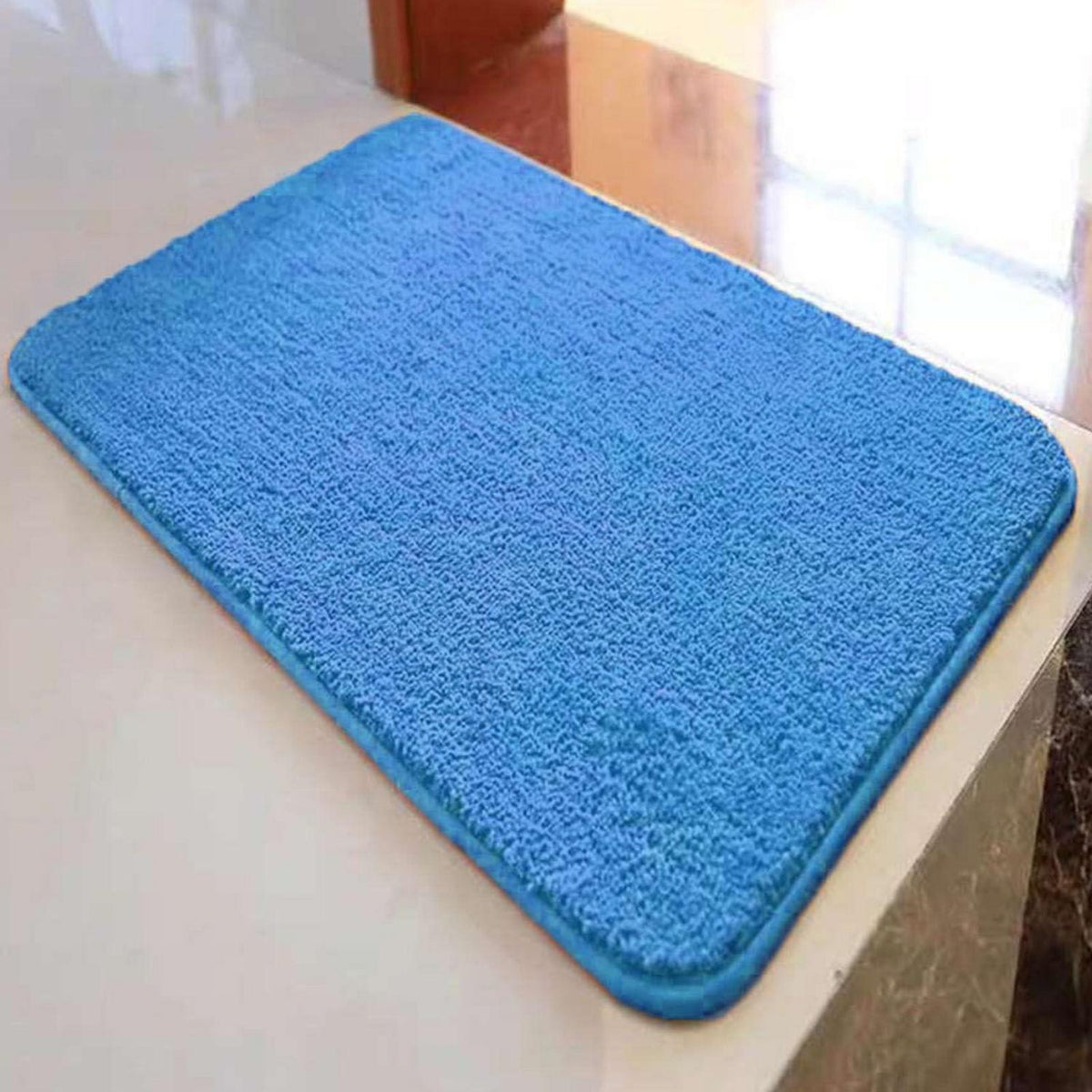 Rutschfester Badteppich Flauschig Säureblau 90x120 cm