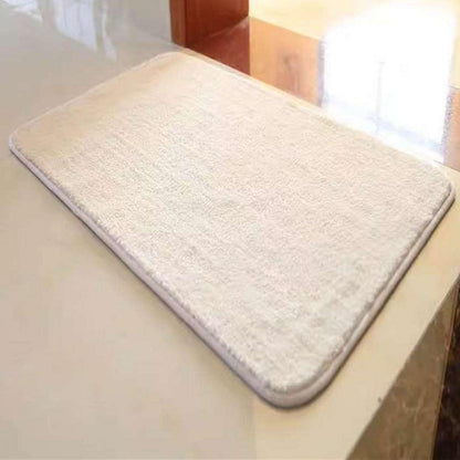 Rutschfester Badezimmerteppich flauschig weiß 100x130 cm