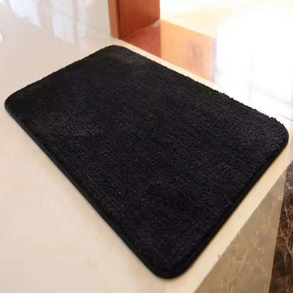 Rutschfester Badezimmerteppich Schwarz 80x110 cm – Flauschig & Saugfähig