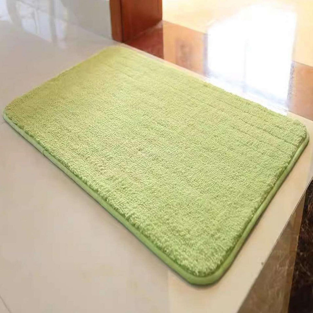 Rutschfester Badezimmerteppich Flauschig Hellgrün 120x160 cm