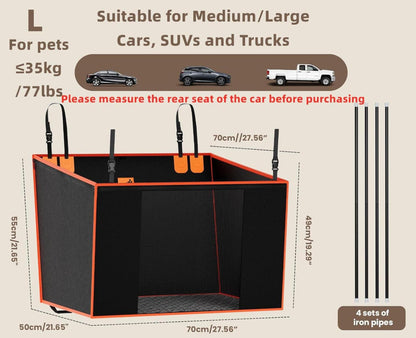 Auto Hundesitz Verstärkt L 70x50x55cm für Mittlere & Große