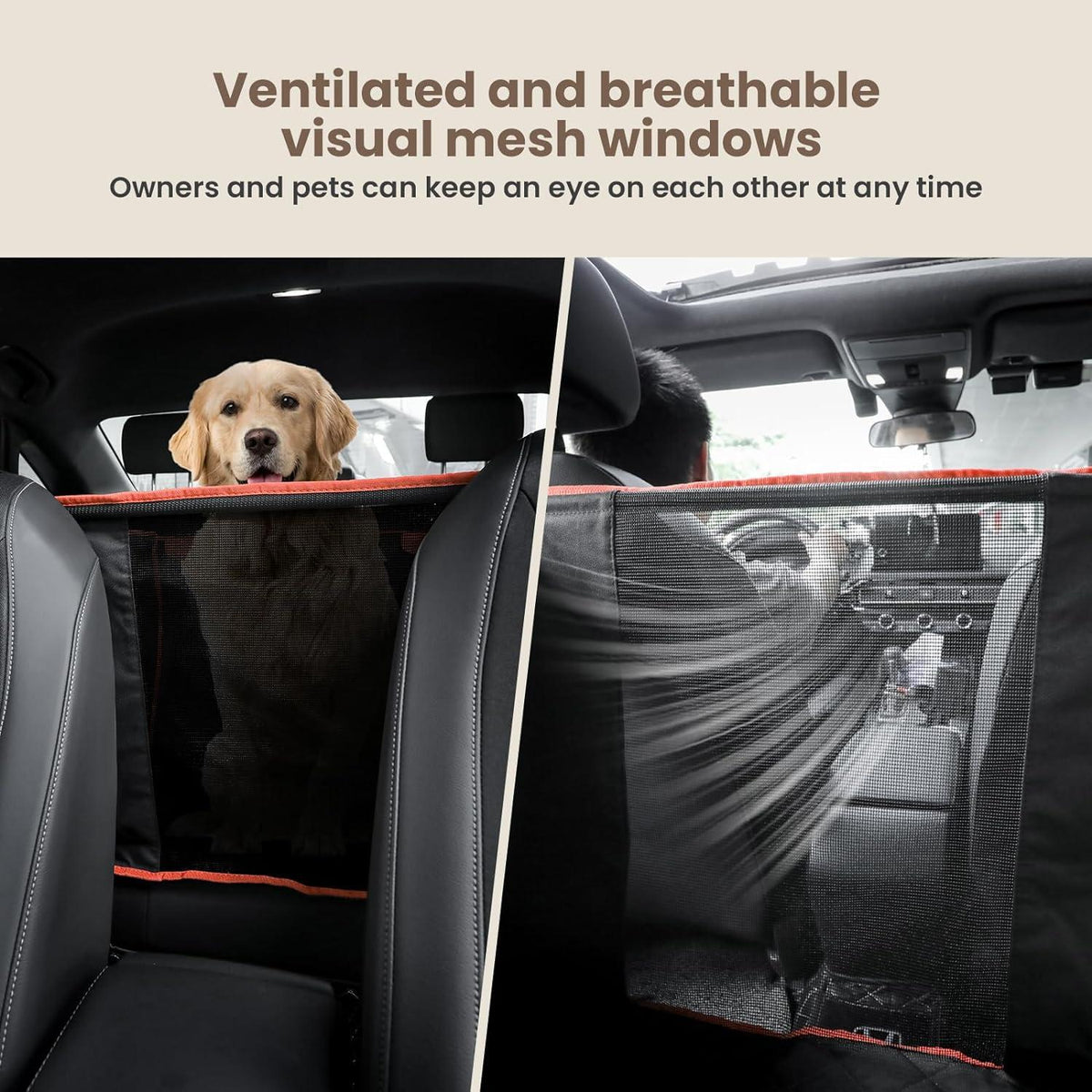 Hundeautositz Verstärkt für Mittlere und Große Hunde 70*50*55 cm