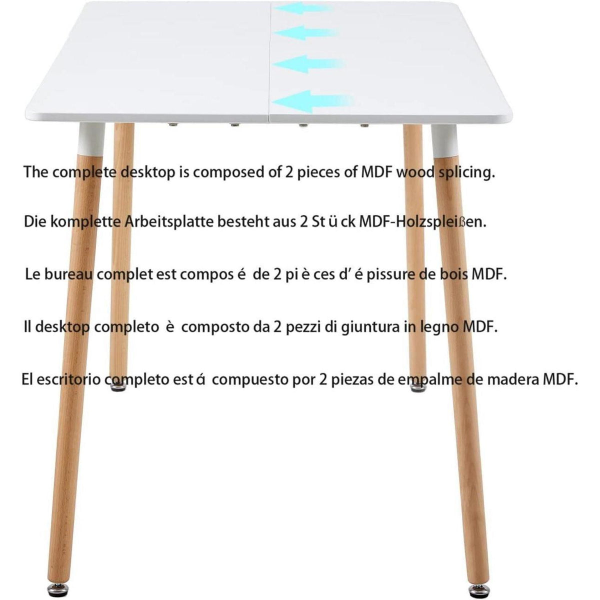 Weißer Esstisch mit 6 Stühlen – 110cm Essgruppe für Küche/Wohnzimmer