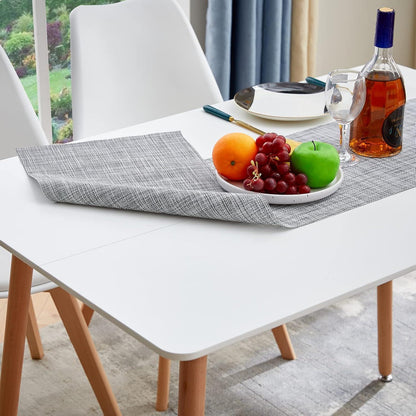 Esstisch Set 110cm Weiß mit 6 Schwarz Stühlen – Modern & Langlebig