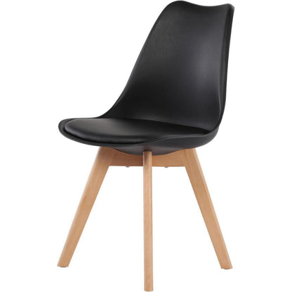 Esstisch Set 110cm Weiß mit 6 Schwarz Stühlen – Modern & Langlebig