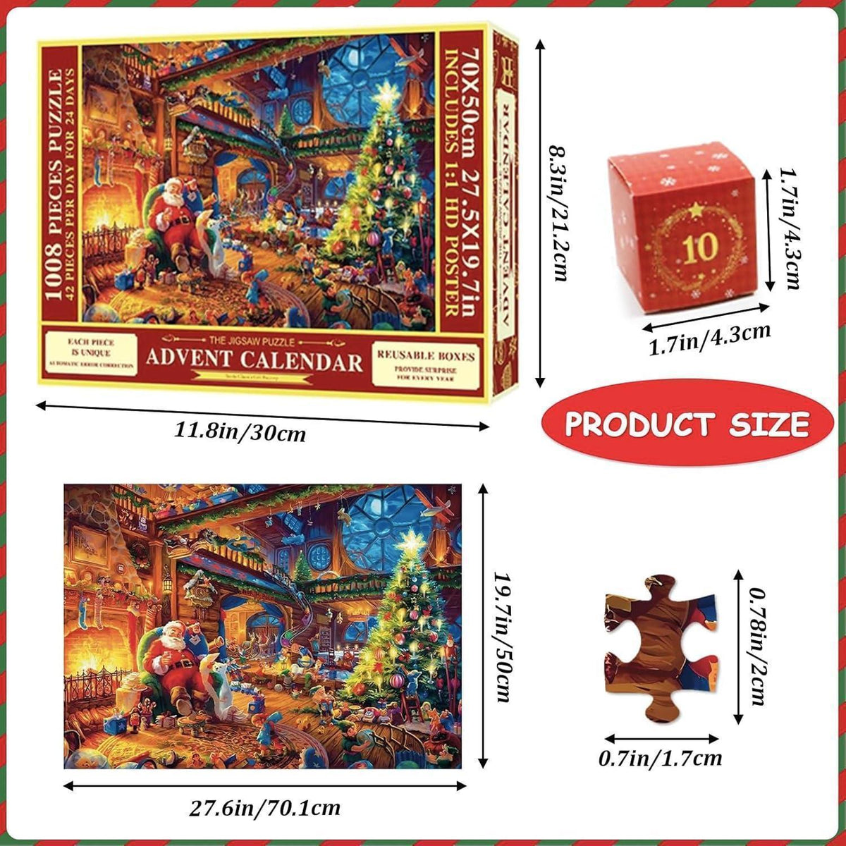 Adventskalender Puzzle 1008 Teile für Erwachsene und Kinder