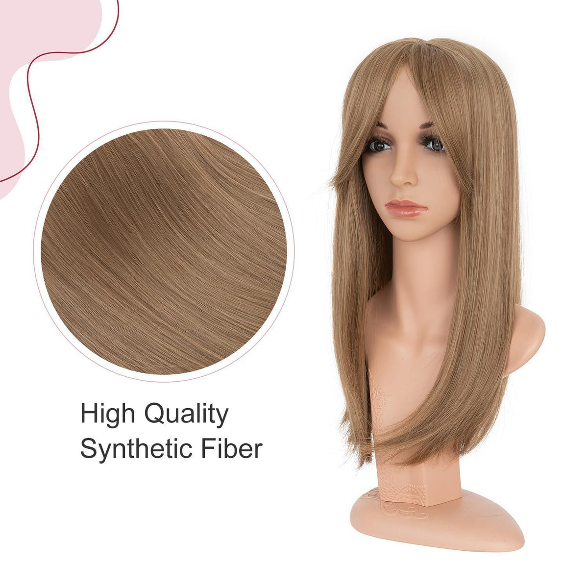 Haartopper Damen mit Fransen, Honigblond, 45cm