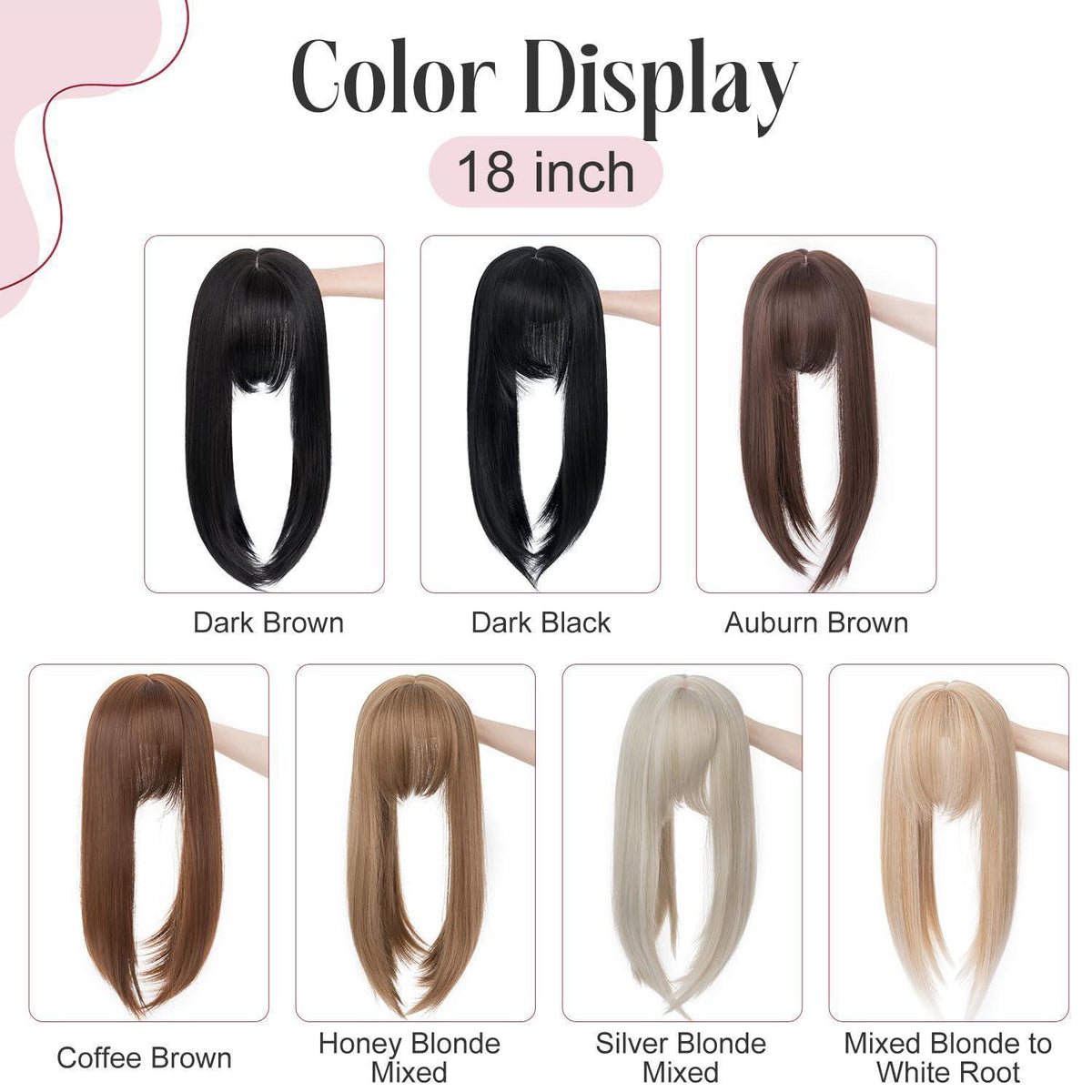 Haartopper Damen mit Fransen, Honigblond, 45cm