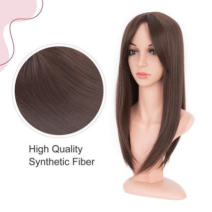 Haartopper Damen Auburn Braun, Clip-In Haarverlängerung 45cm