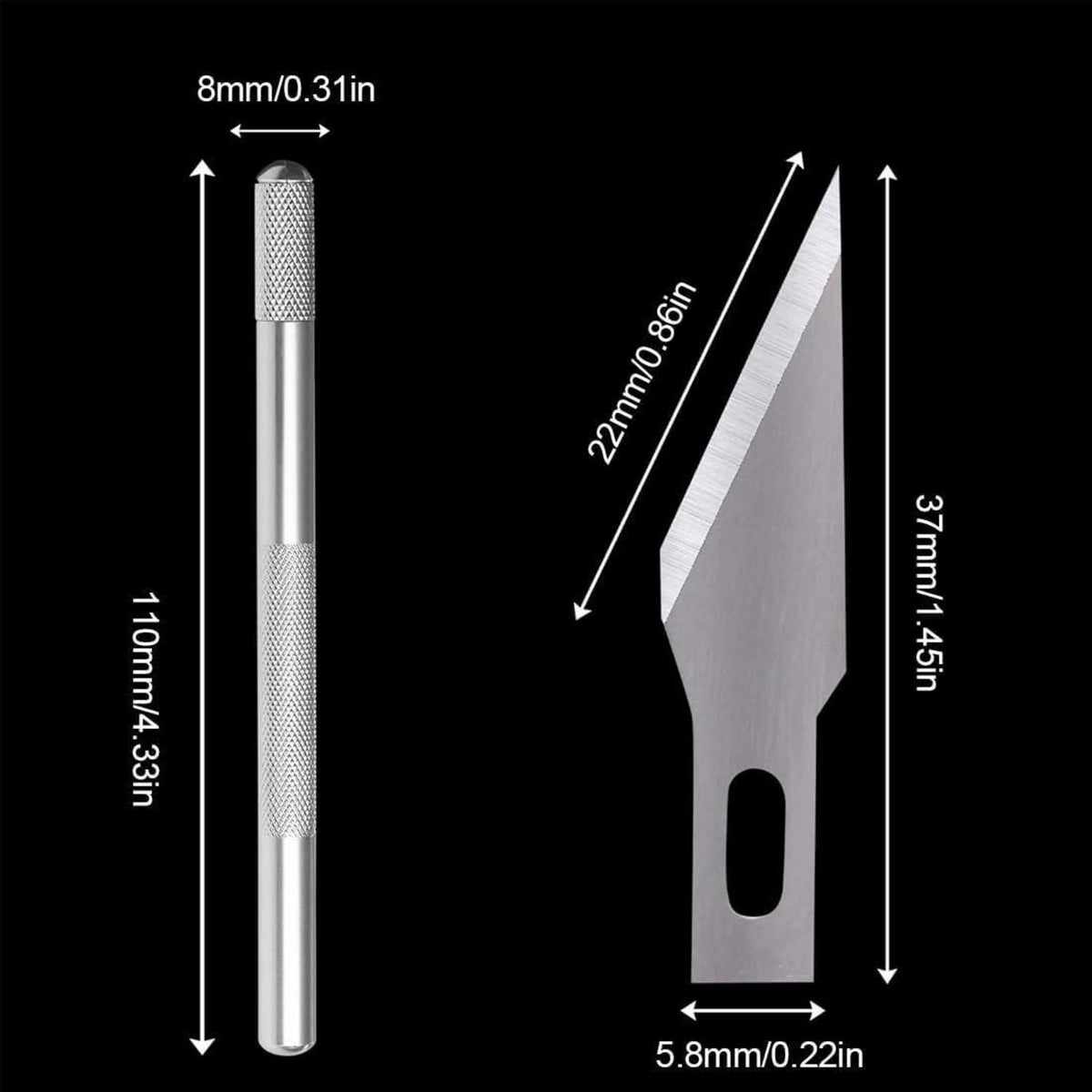 2x Cuttermesser Set mit 30 Ersatzklingen für Bastelarbeiten