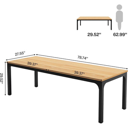 Doppelter Schreibtisch 200x70cm | Industrieller Computertisch für Home Office