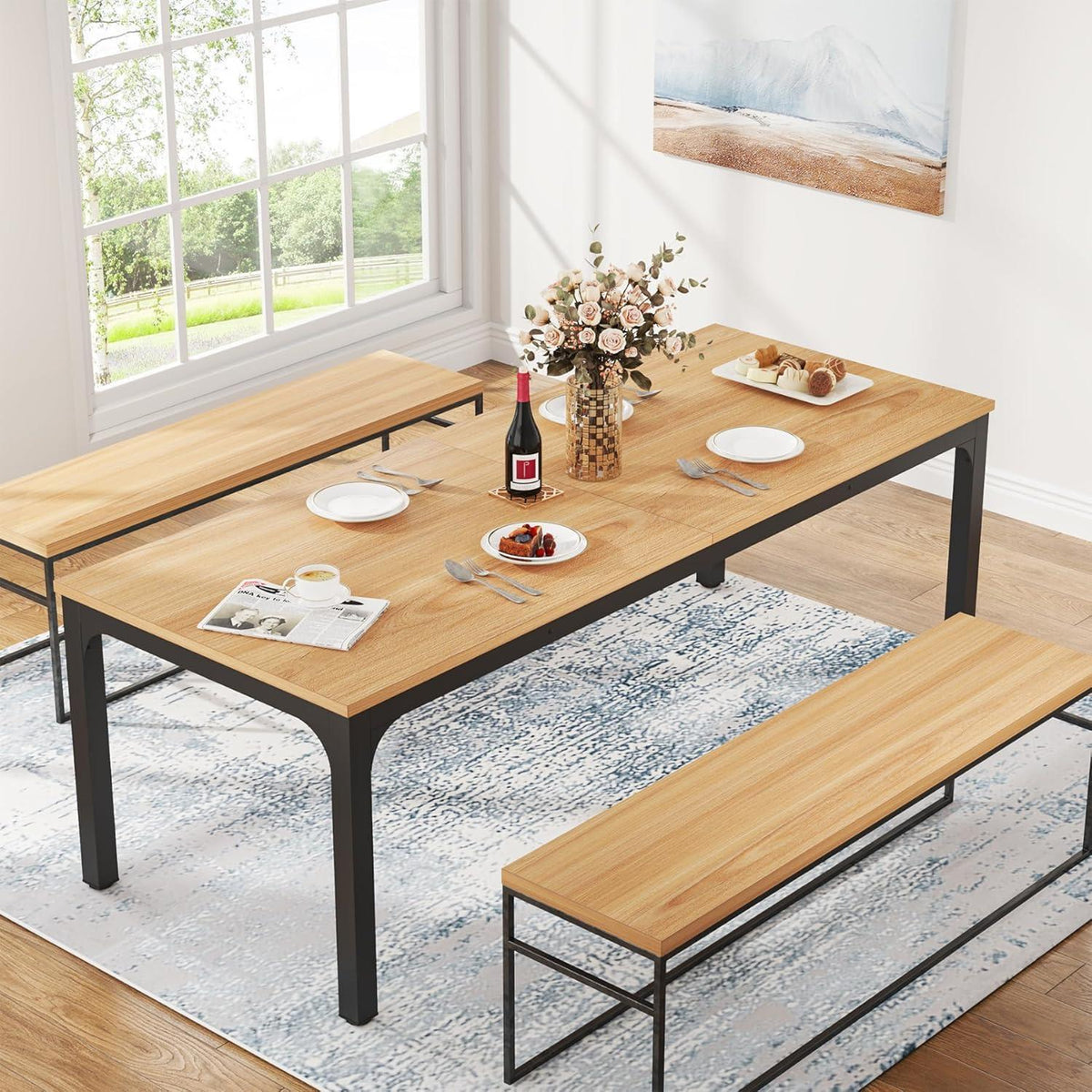 Industrietisch Esstisch 200x70cm für 6-8 Personen