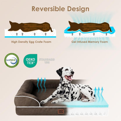 Orthopädisches Hundebett XL mit Memory Foam, waschbar, wasserdicht