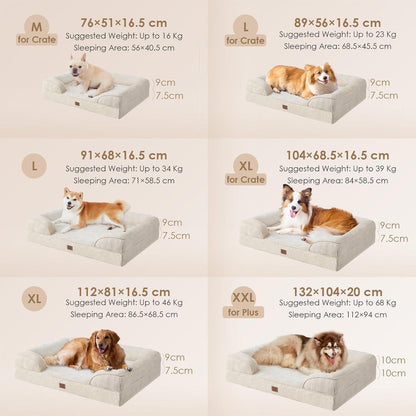 Orthopädisches Hundebett XXL mit Memory Foam, Beige