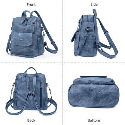 Damen-Rucksack PU-Leder wasserdicht leicht Mehrzweck wandelbar