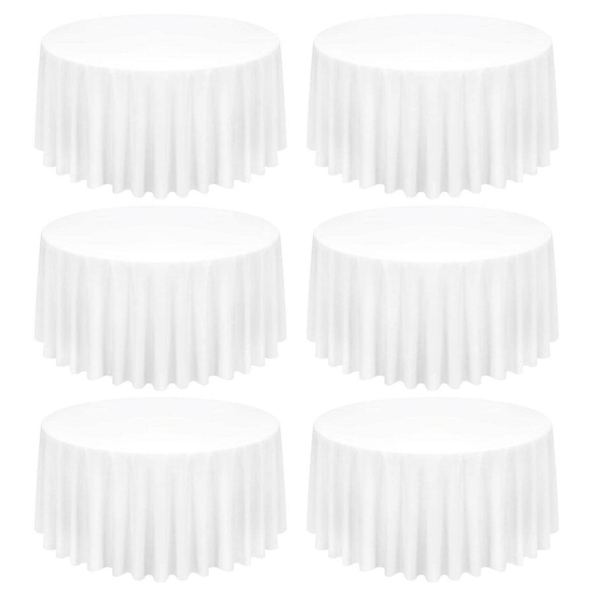 Weiße Runde Tischdecke 300 cm – 8er Pack für Bankett & Events