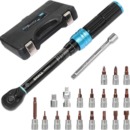 21-teiliger Drehmomentschlüssel 1/4" 2-25 Nm für Fahrrad & Motorrad