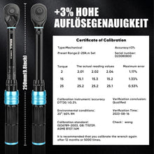21-teiliger Drehmomentschlüssel 1/4" 2-25 Nm für Fahrrad & Motorrad