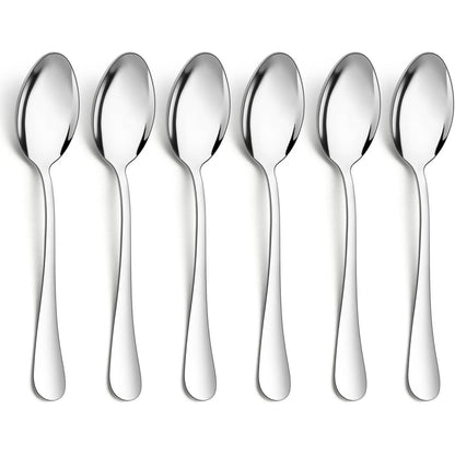 Esslöffel 6er Set Edelstahl, 20,5cm Suppenlöffel Tafellöffel, Hochglanzpoliert