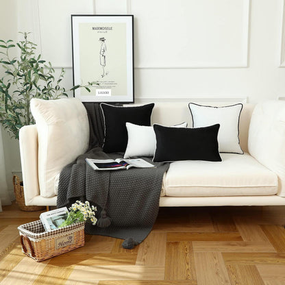 2x Samt Kissenbezug 40x40 cm Schwarz – Luxus Deko Kissen