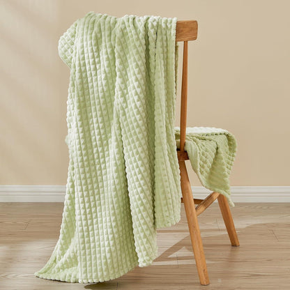 Kuscheldecke 3D-Touch Sherpa Flanell 150x200cm Avocado Grün