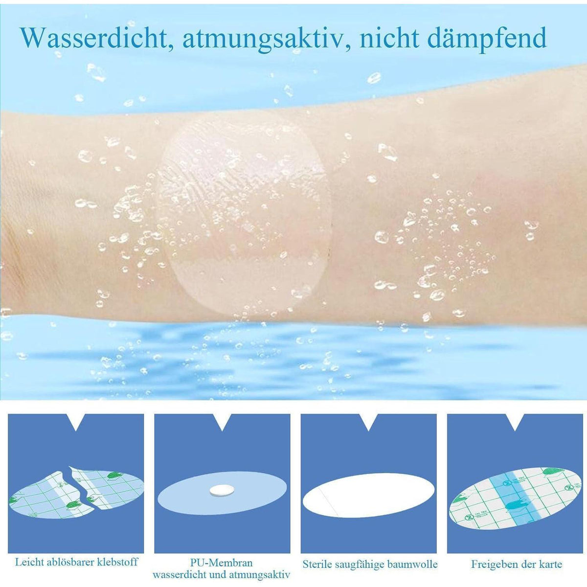 60x Wasserdichte Ohr Patches - Schutz beim Schwimmen & Duschen