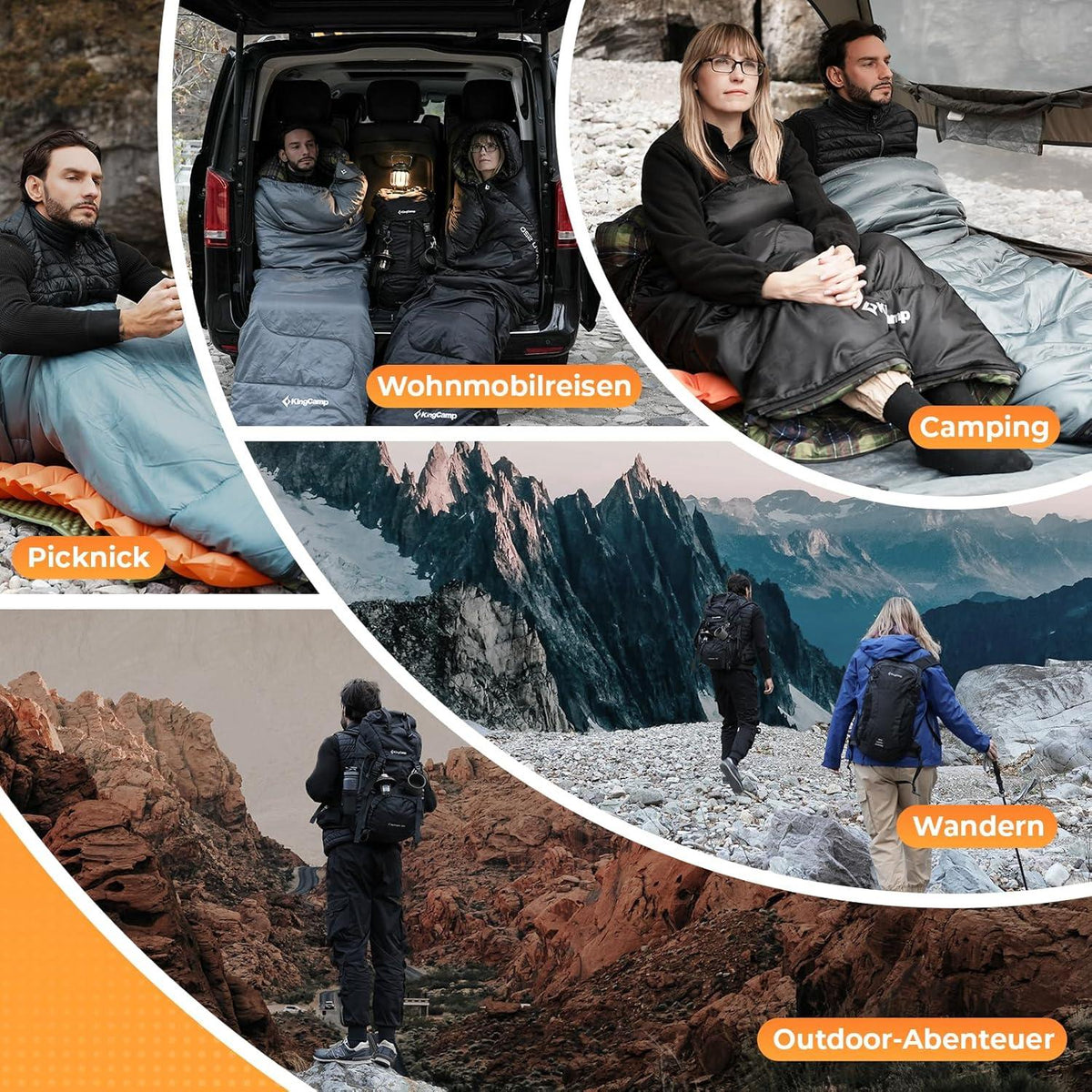 Schlafsack vielseitig einsetzbar wasserabweisend Outdoor Camping