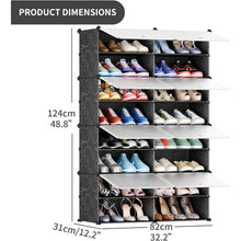 JOISCOPE Schwarzer DIY Schuhschrank mit Transparenter Tür