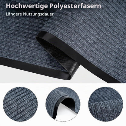 Grauer Teppichläufer 90x500 cm - Rutschfest & Waschbar