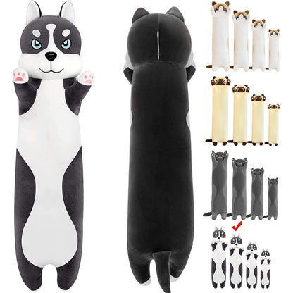 Weiches Husky Kuscheltier 90cm Plüsch Hund Kissen Geschenk