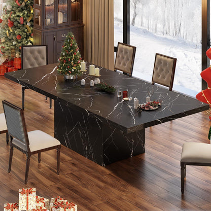 Moderner Esstisch Schwarz 180x80cm – Küchentisch für 6-8 Personen