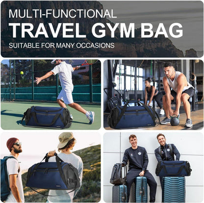 Sporttasche und Reisetasche mit Schuh- und Nassfach wasserdicht Navy
