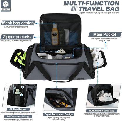 Sporttasche Reisetasche 43L Damen Herren Schuhfach Nassfach
