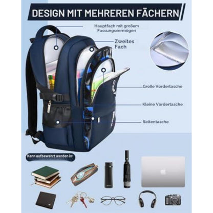 Schulrucksack Junge – Wasserdicht & Ergonomisch (Blau)