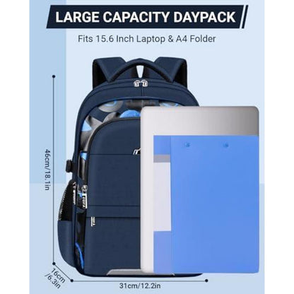 Schulrucksack Junge – Wasserdicht & Ergonomisch (Blau)