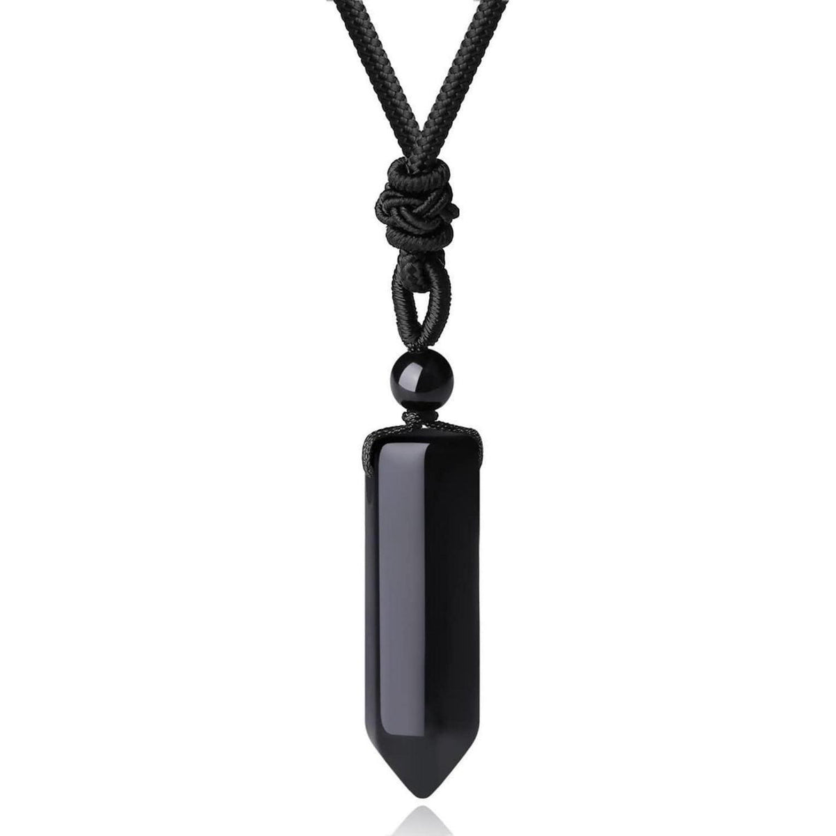 Kristallkette mit sechseckigem Obsidian Anhänger, verstellbar