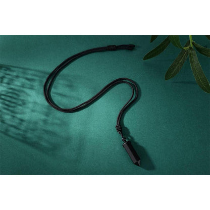 Kristallkette mit sechseckigem Obsidian Anhänger, verstellbar